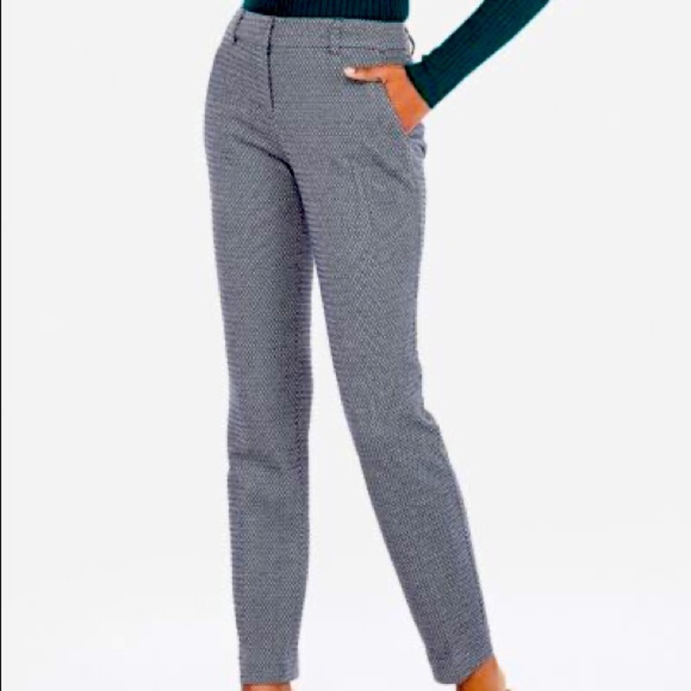 Express Columnist Ankle Mid Rise Pants Size 00L Diamond Pattern